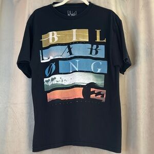 Billabong Men’s Black Short Sleeve Tee w/ Vibrant Logo Sz L